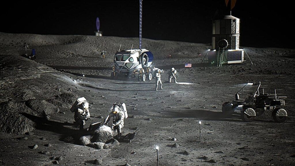 Umjetnička vizija astronauta na površini Mjeseca, u sklopu programa Artemis. Izvor: NASA.