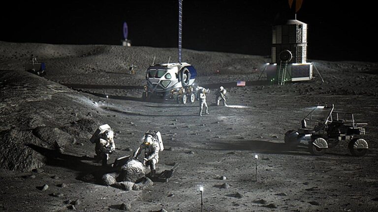 Umjetnička vizija astronauta na površini Mjeseca, u sklopu programa Artemis. Izvor: NASA.