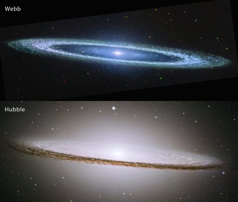 Galaksija Sombrero. Zasluge: ESA-NASA.