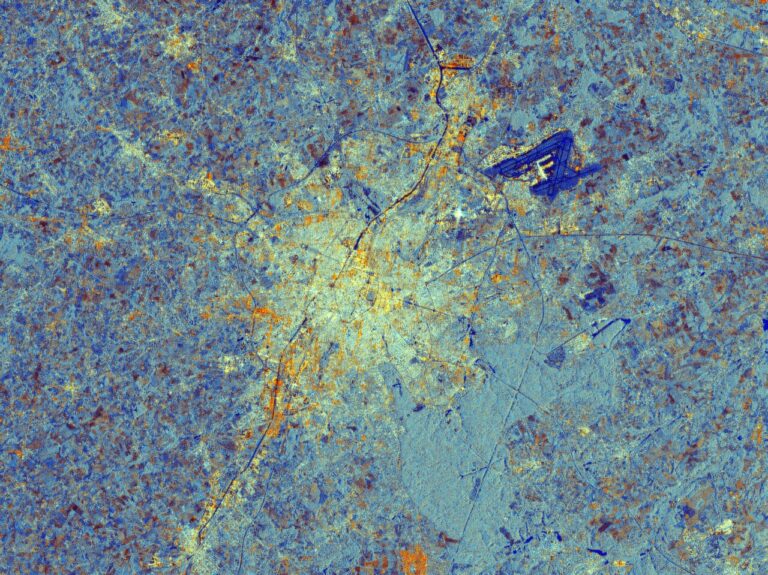 Bruxelles, Belgija, snimljen satelitom Sentinel-1C. Izvor: ESA.