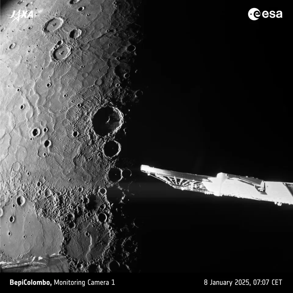 Sjeverni pol Merkura. Zasluge: ESA/BepiColombo/MTM.