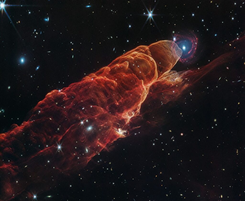 Herbig-Haro 49 50. Zasluge: NASA, ESA, CSA, STScI.