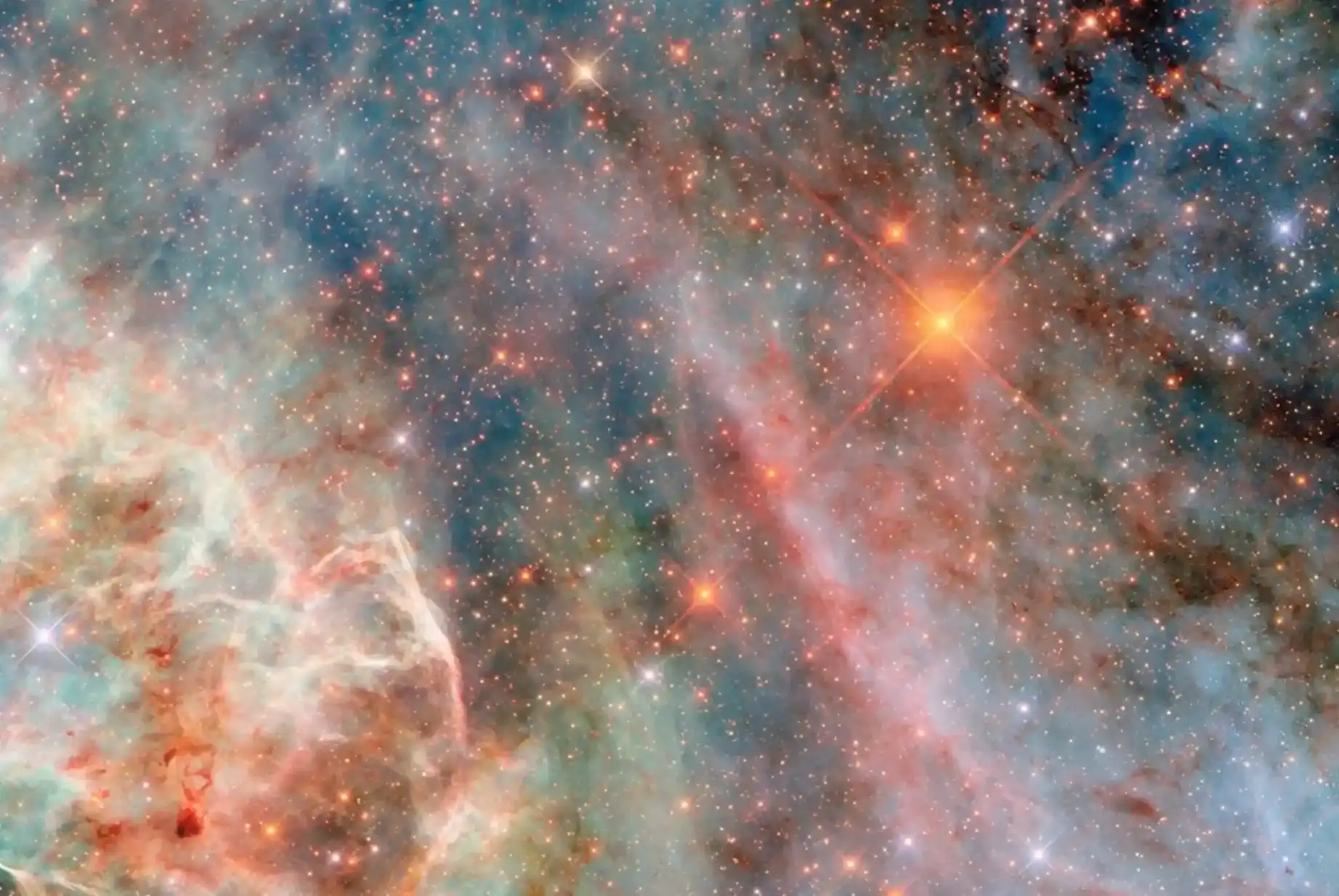 Hubbleov teleskop zabilježio je prizor oblaka plina unutar Velikog Magellanovog oblaka, patuljaste galaksije koja kruži oko Mliječne staze. Izvor: ESA/Hubble i NASA, C. Murray