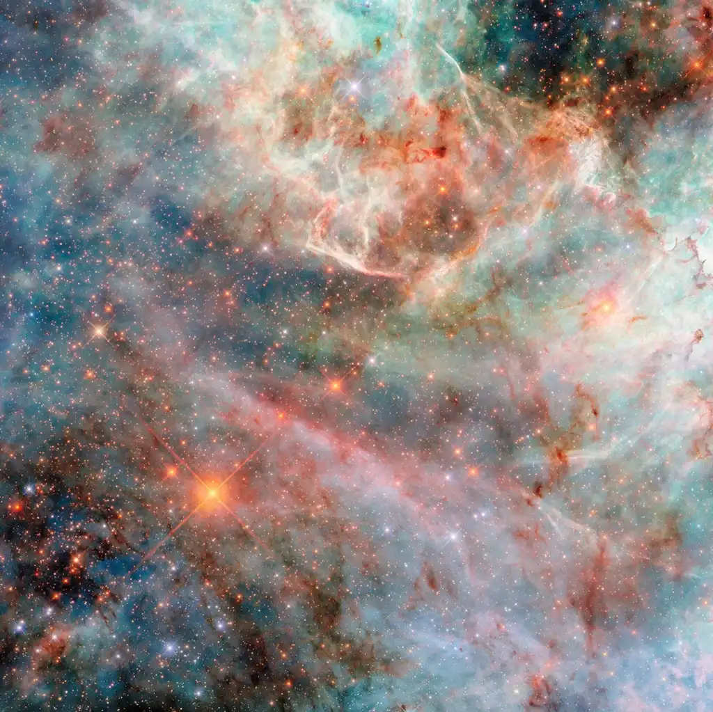 Hubbleov teleskop zabilježio je prizor oblaka plina unutar Velikog Magellanovog oblaka, patuljaste galaksije koja kruži oko Mliječne staze.Izvor: ESA/Hubble i NASA, C. Murray.