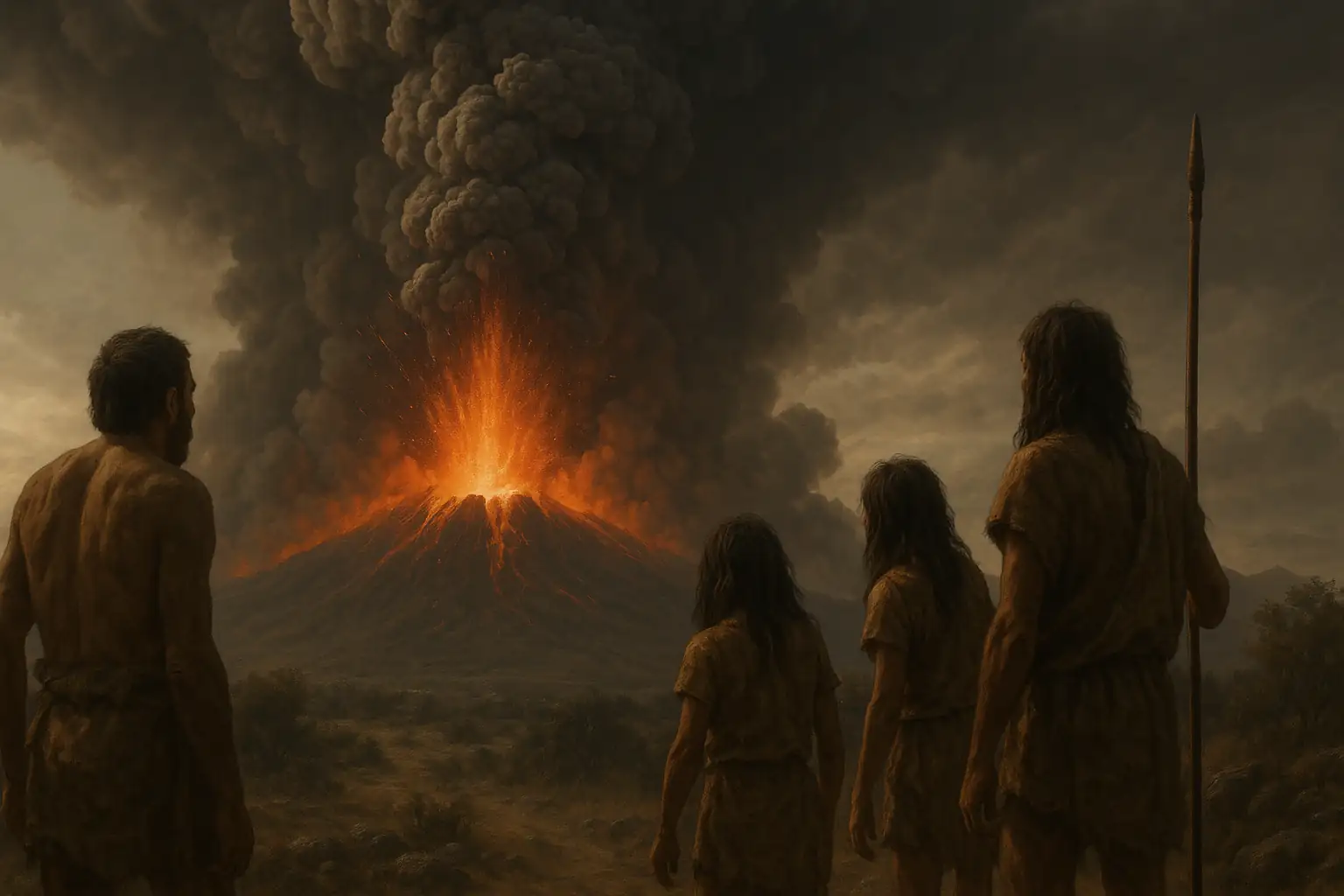 Ilustracija kako je erupcija supervulkana mogla izgledati.