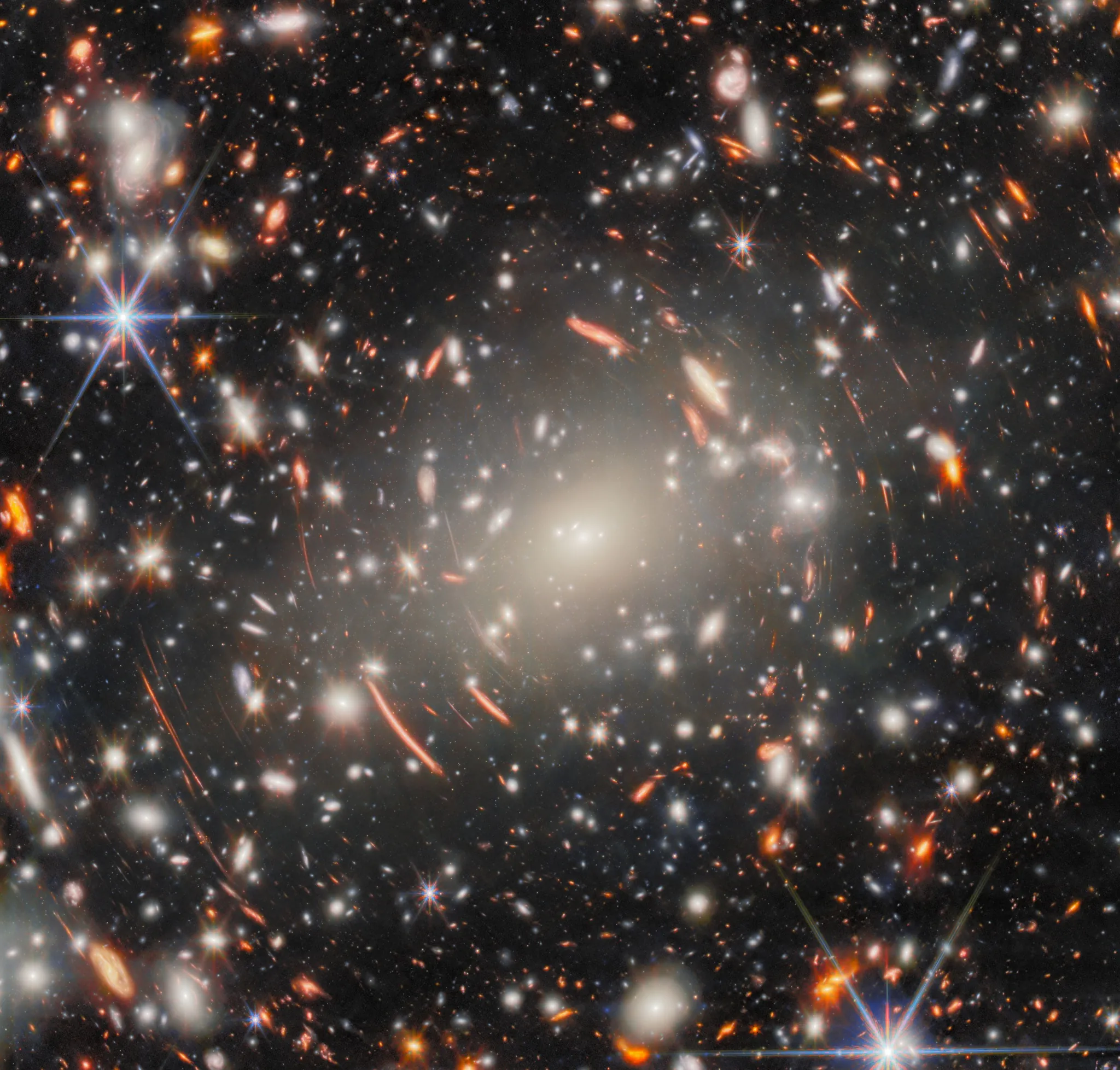 Najdublji pogled teleskopa James Webb na jednu točku svemira. (ESA/Webb, NASA i CSA, H. Atek, M. Zamani (ESA/Webb); priznanje: R. Endsley).