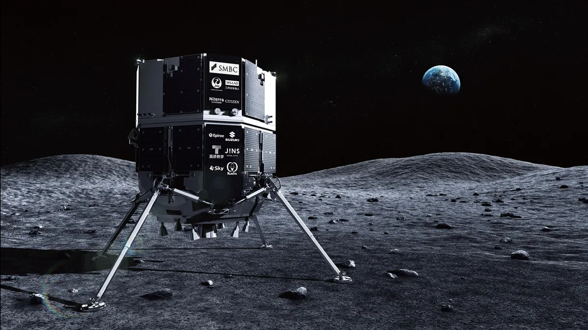 Mogući izgled landera ispacea tijekom planiranog slijetanja u lipnju. Zasluge: ispace.