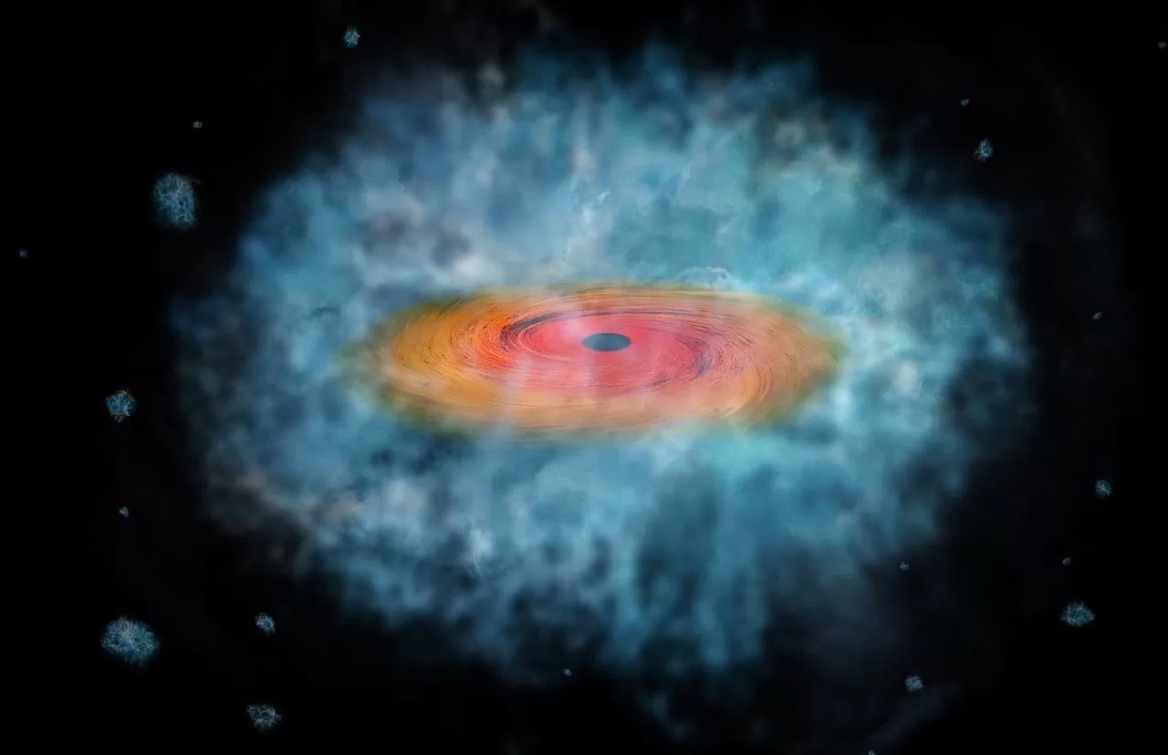 Umjetnička ilustracija prikazuje mogući začetak supermasivne crne rupe. Izvor: ESA/Hubble