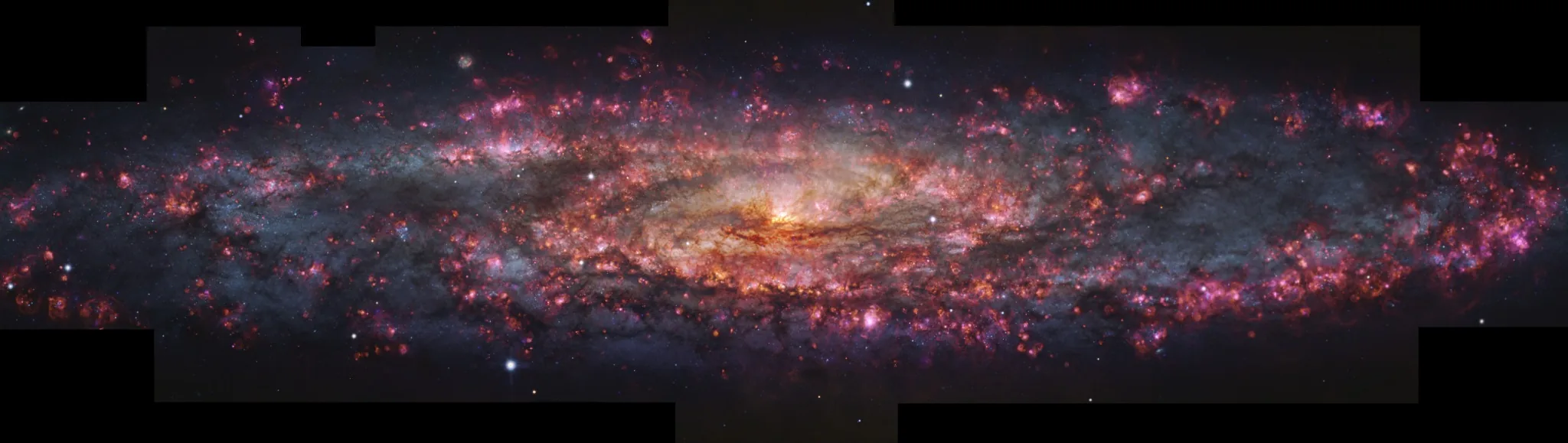 Ova fotografija prikazuje galaksiju NGC 253 u iznimno detaljnoj višebojnoj rekonstrukciji, izrađenoj pomoću instrumenta MUSE na ESO-ovom Vrlo velikom teleskopu (VLT).Zasluge: ESO / E. Congiu i sur.