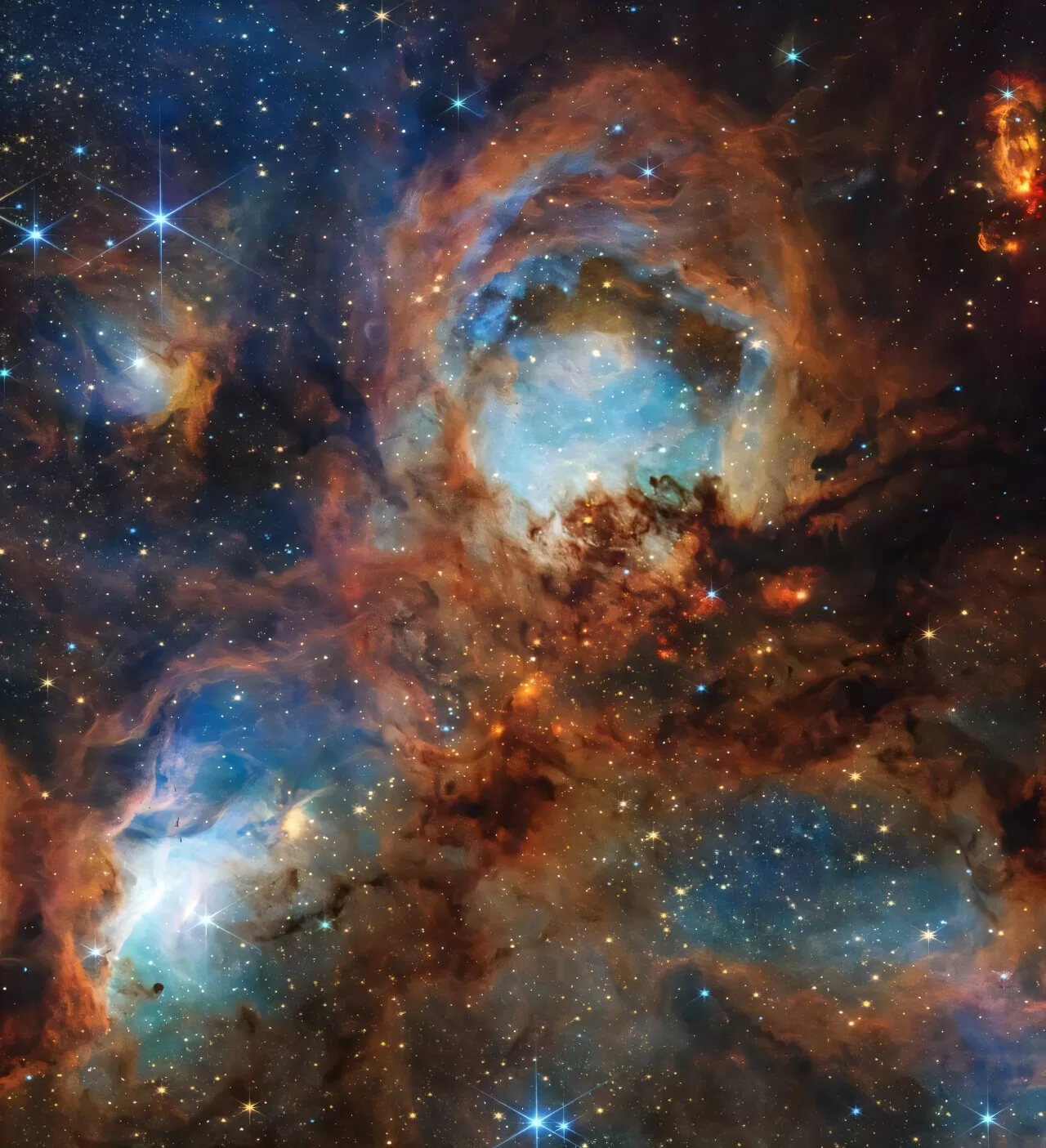 Maglica Mačja šapa u svom punom sjaju, snimljena teleskopom JWST povodom treće godišnjice znanstvenog djelovanja.Izvor: NASA, ESA, CSA, STScI