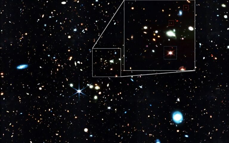 Snimka teleskopa JWST prikazuje “malu crvenu točku”. Zasluge: NASA, ESA, CSA, J. Matthee (ISTA), R. Mackenzie (ETH Zürich), D. Kashino (Nacionalni opservatorij Japana), S. Lilly (ETH Zürich)