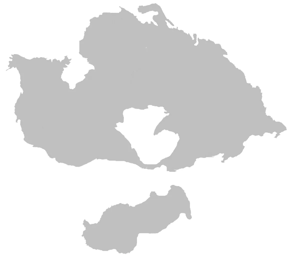 Gruba aproksimacija Pangee Proxime temeljena na ranom modelu s web-stranice projekta Paleomap.Izvor slike: Pokéfan95 putem Wikimedia Commonsa (CC0 1.0)