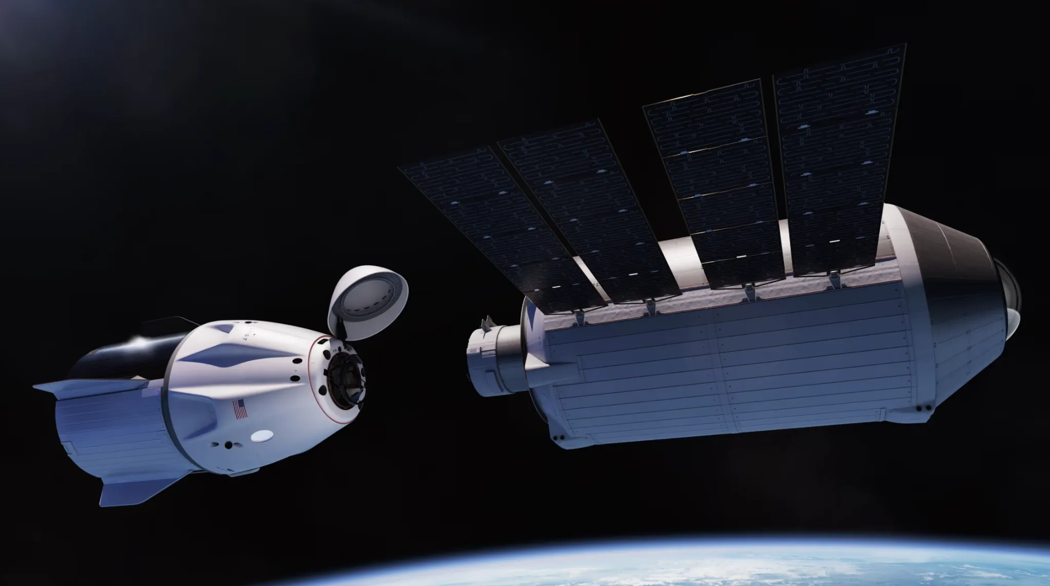 Ilustracija – letjelica SpaceX Dragon približava se postaji Haven-1 radi spajanja. Izvor: Vast.