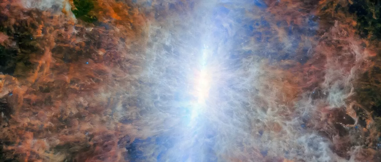Ovo je slika mjeseca svemirskog teleskopa James Webb (NASA/ESA/CSA). Moćni infracrveni teleskop snimio je galaksiju M82 pomoću svog instrumenta za srednje infracrveno područje (MIRI). Umjesto da prikazuje zvijezde unutar galaksije, snimka otkriva infracrveno zračenje toplih oblaka prašine i policikličkih aromatskih ugljikovodika (PAH). Izvor: ESA/Webb, NASA & CSA, A. Bolatto. CC BY 4.0 INT.