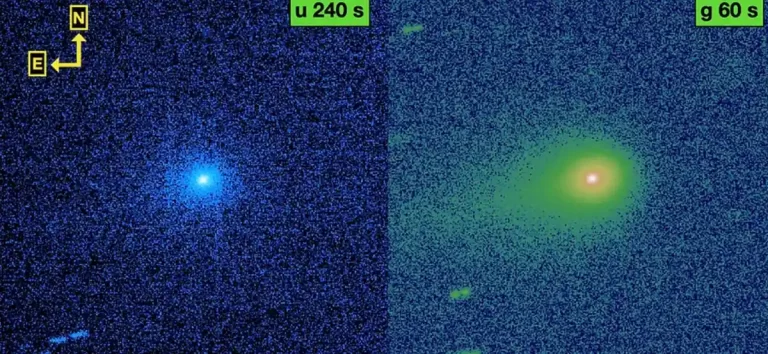 Duboke snimke objekta 3I/ATLAS, snimljene teleskopom Gemini South 27. kolovoza 2025. Izvor: B. Bolin i sur., 2025.