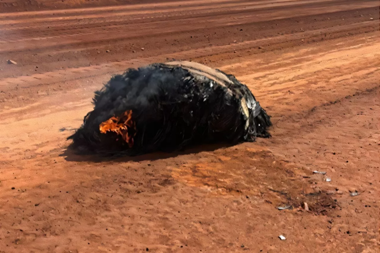 Komad svemirskog otpada pronađen 18. listopada u zabačenoj regiji Pilbara u Zapadnoj Australiji. Izvor: policija Zapadne Australije.