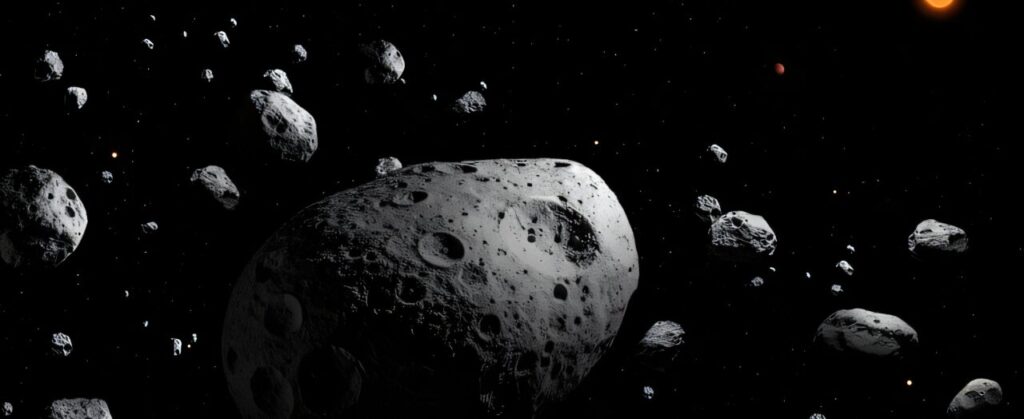 Ilustracija asteroida. Zasluge: NSF NOIRLab.