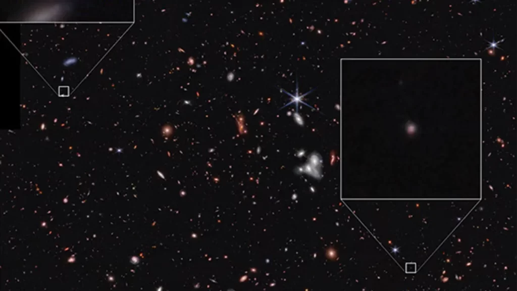 Točkasti izvori koje je pronašao James Webb. Izvor: mage credit: NASA, ESA, CSA, Steve Finkelstein (UT Austin); Image Processing: Alyssa Pagan (STScI).
