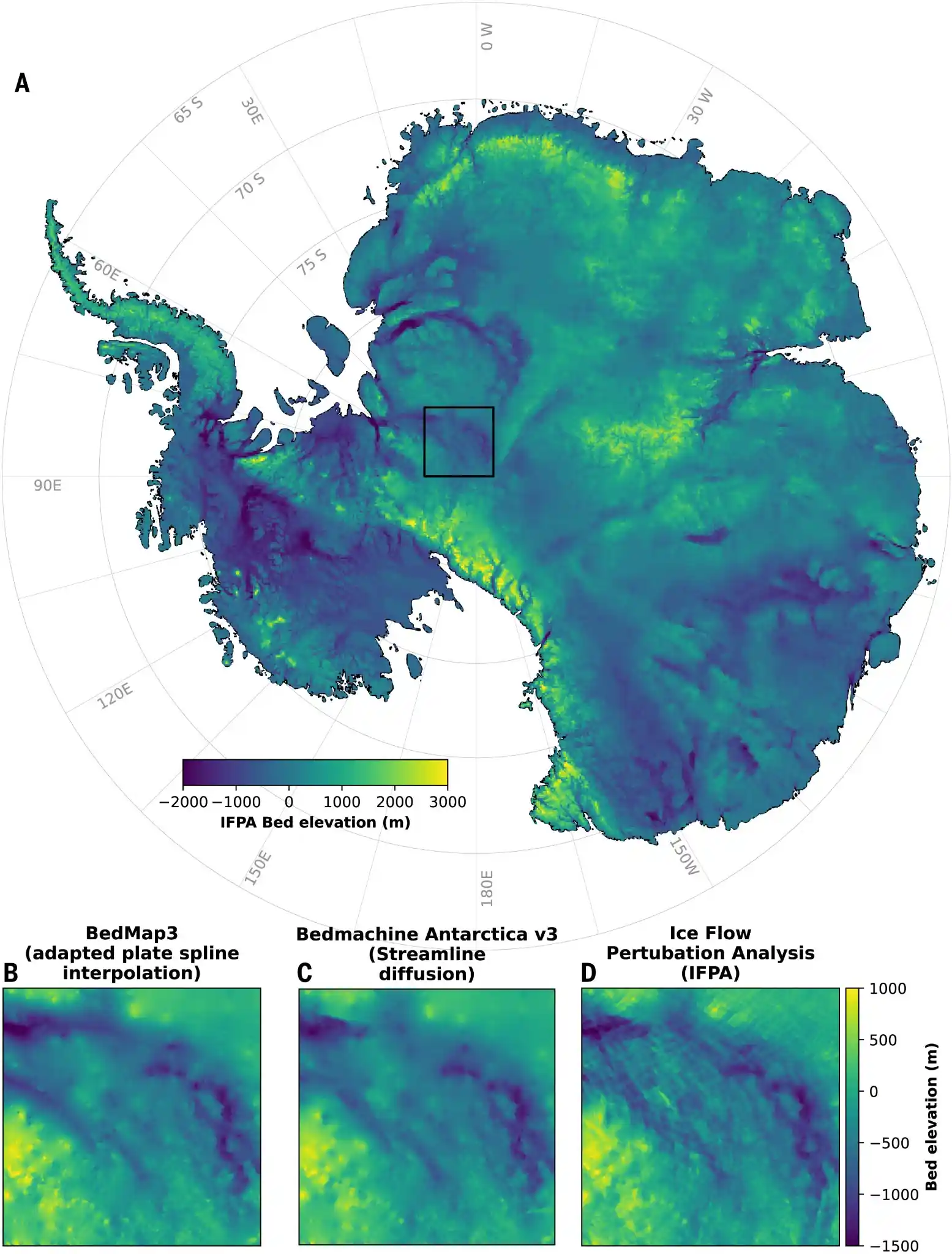 IFPA subglacijalna topografija Antarktike. Zasluge: Science (2026). DOI: 10.1126/science.ady2532.