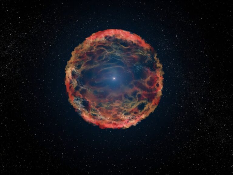 Ova umjetnička ilustracija prikazuje supernovu 1993J, eksploziju zvijezde u galaksiji M81 čija je svjetlost do nas stigla prije 21 godine. Iako su astronomi promatrali supernove poput ove u drugim galaksijama, prošlo je gotovo tisuću godina otkako je u Mliječnoj stazi opažena supernova kolapsa jezgre tipa II. Opservatorij Vera C. Rubin to bi trebao promijeniti. Zasluge: NASA, ESA i G. Bacon (STScI)