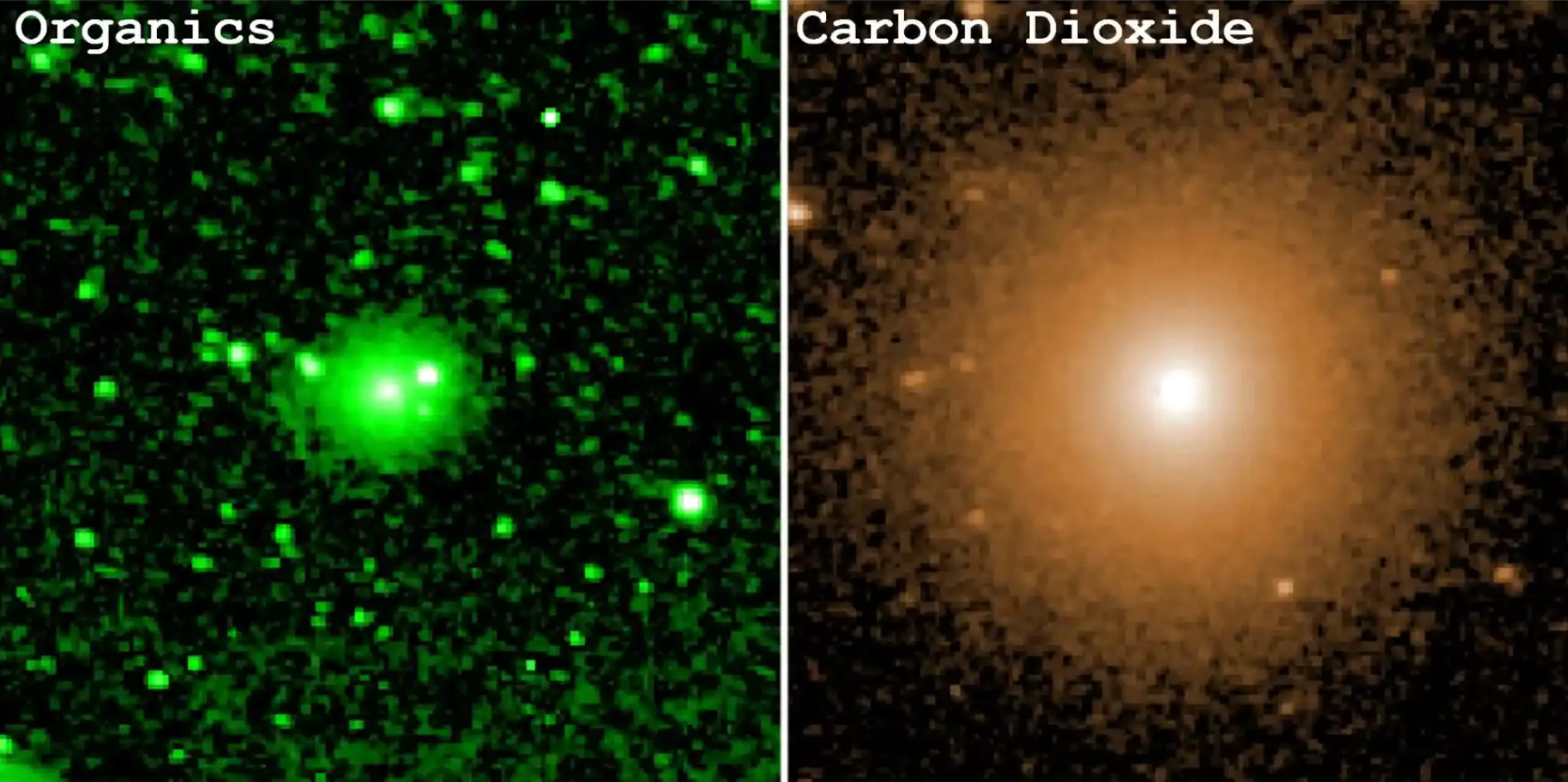Slike SPHEREx objekta 3I/ATLAS. NASA/JPL-Caltech.