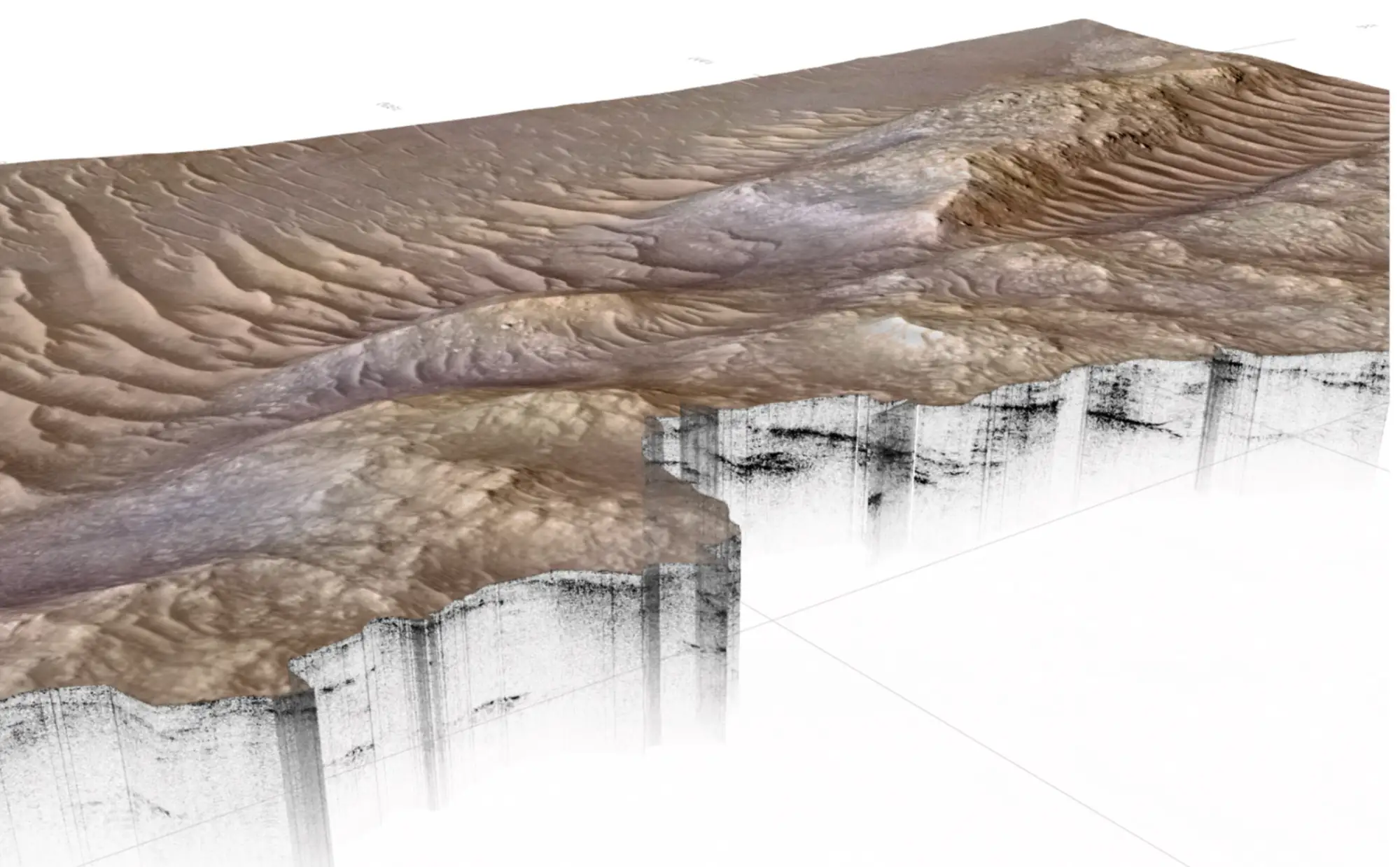 Delta zakopana na Marsu. Zasluge: Credit: NASA/JPL/UCLA/UiO/ETH Zurich.