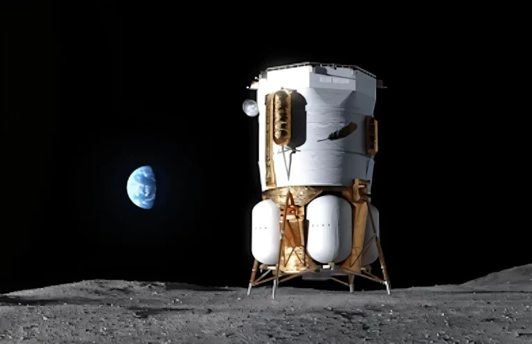 Umjetnički prikaz landera Blue Moon Mark 1, nazvanog Endurance. Zasluge: Blue Origin