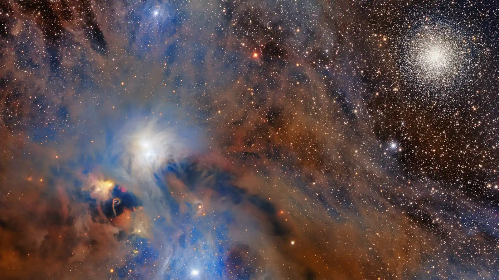Maglice i zvijezde molekularnog oblaka Corona Australis uz kuglasti skup NGC 6723