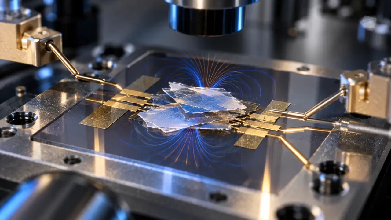 Ultratanki slojevi materijala na mikroelektroničkom čipu s prikazom magnetskog polja
