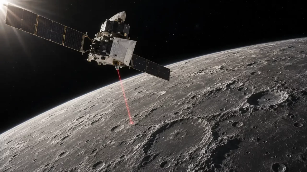 Sonda BepiColombo iznad Merkura s laserskim visinomjerom BELA