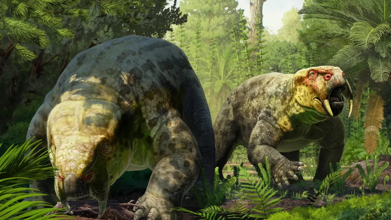 Umjetnička rekonstrukcija vrste Dinodontosaurus isiyavamanda iz trijasa