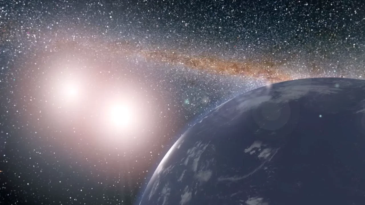 Umjetnički prikaz planeta u sustavu s dvije zvijezde