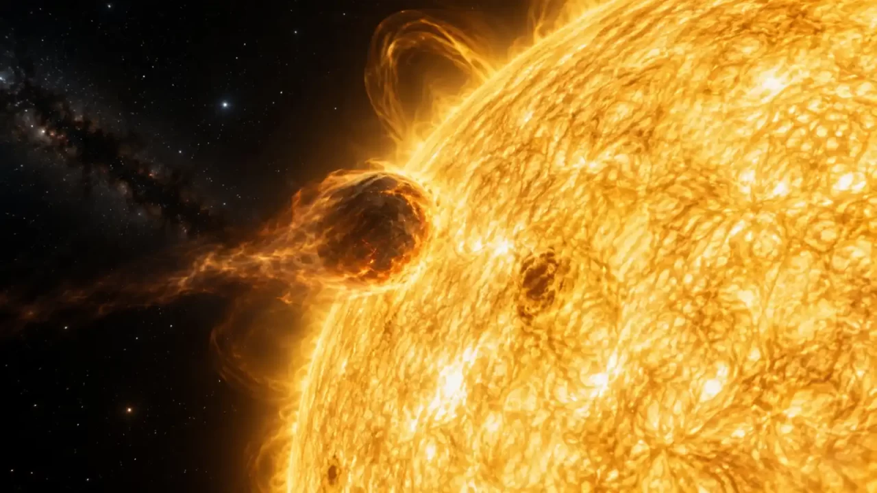 Kameniti planet koji ulazi u vanjske slojeve mlade zvijezde nalik Suncu