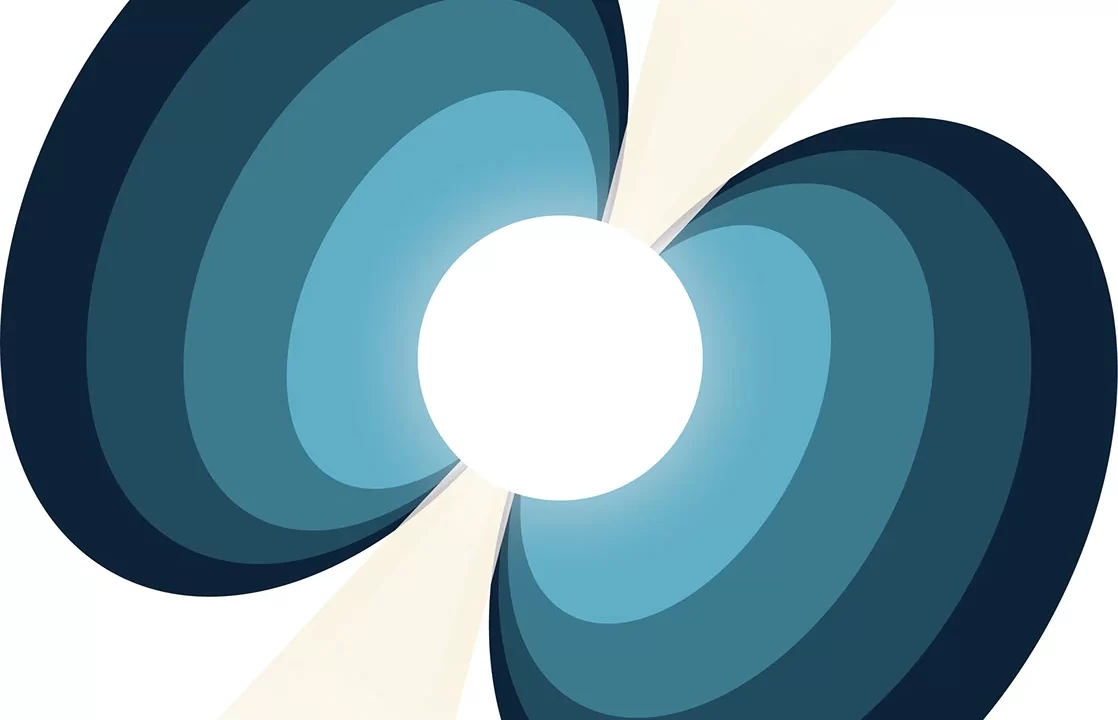 Ilustracija pulsara, brzo rotirajuće neutronske zvijezde