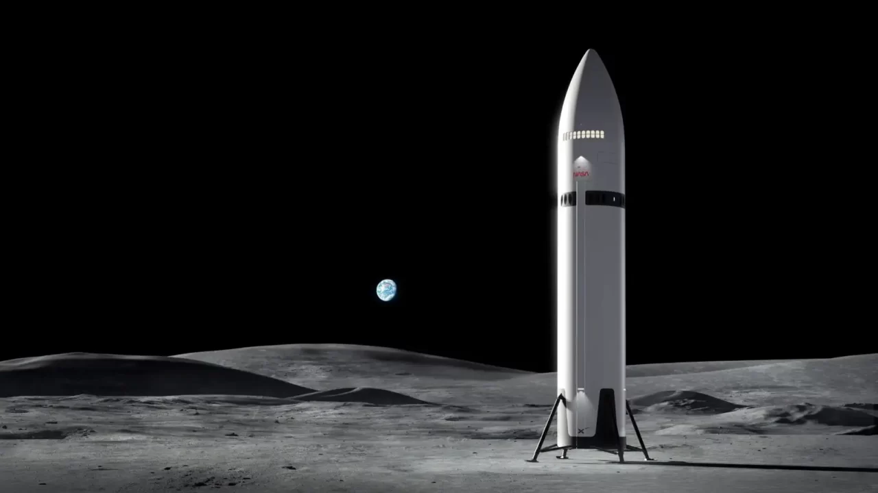 Umjetnički prikaz SpaceX-ova Starshipa kao lunarnog landera